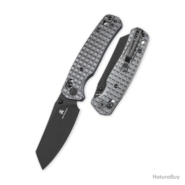 Couteau Pliant Bestechman Cicada's Wing Lame Acier 10Cr15MoV Manche Acier Frag Gris B-Lock BTKMK06S2