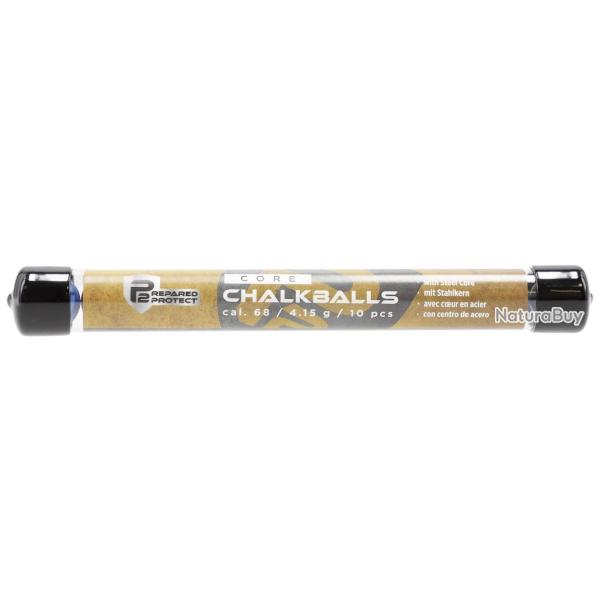 Billes craie bleue calibre 68 noyau acier Prepared 2 Protect P2P - Lot de 10