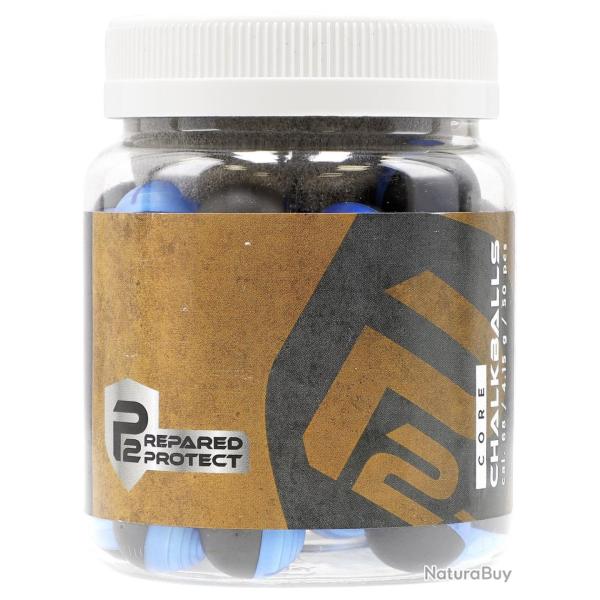 Billes craie bleue calibre 68 noyau acier Prepared 2 Protect P2P lot de 50