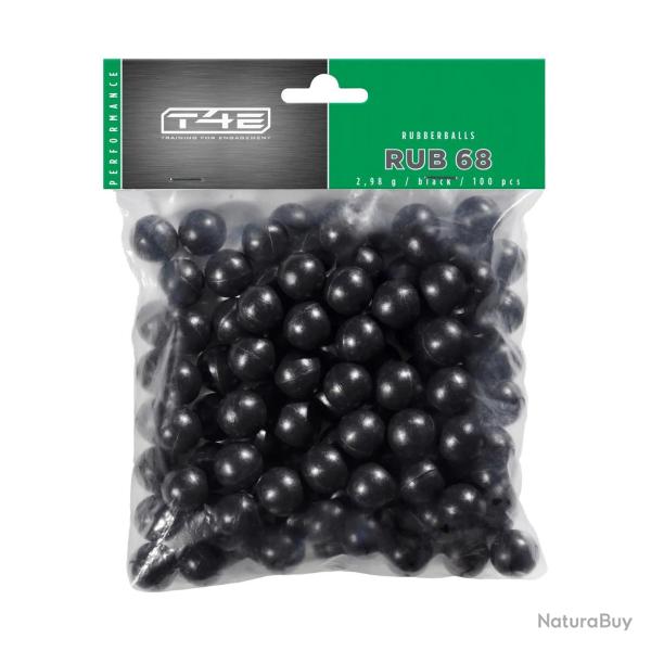 Billes en caoutchouc calibre 68 T4E - lot de 100