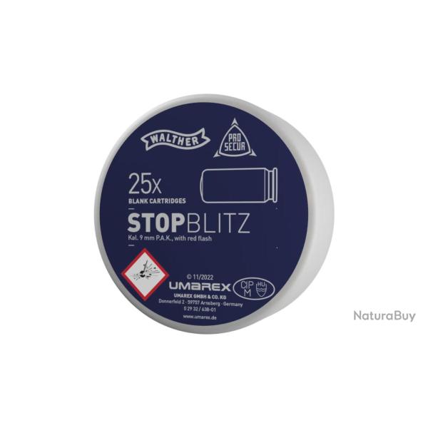 Cartouches 9 mm PAK Stop Blitz Walther X25
