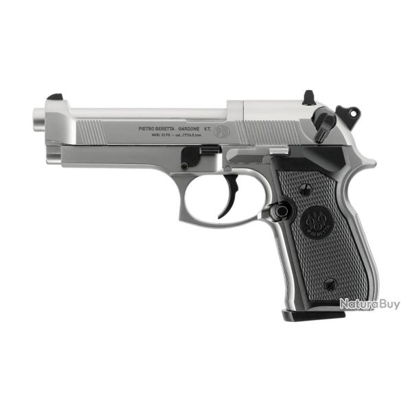 Pistolet � air CO2 Beretta M92 FS calibre 4,5 mm finition nickel