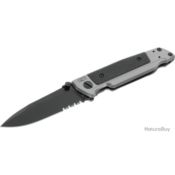 Couteau pliant Walther Q5 Steel Frame lame noire semi-dent�e