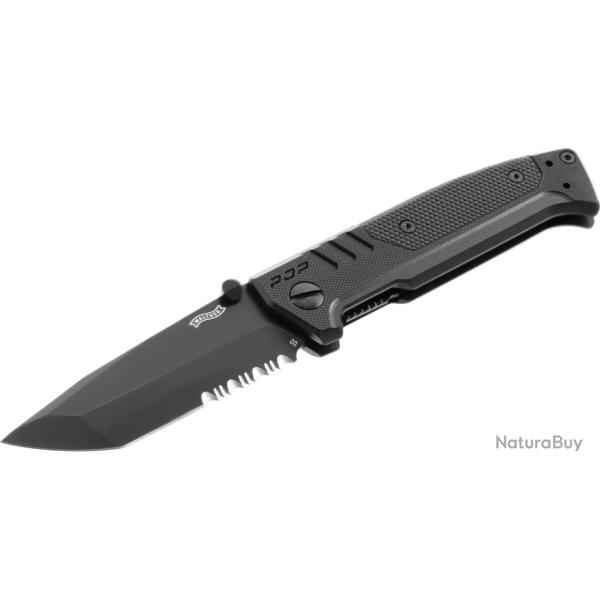 Couteau pliant Walther PDP Tanto Folder Black lame semi-crant�e