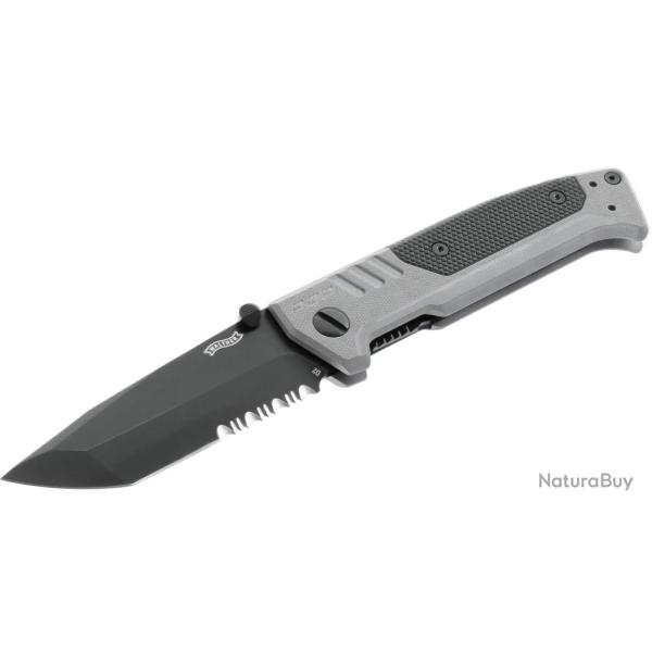 Couteau pliant Walther PDP Tanto Folder lame gris tungst�ne partiellement crant�e
