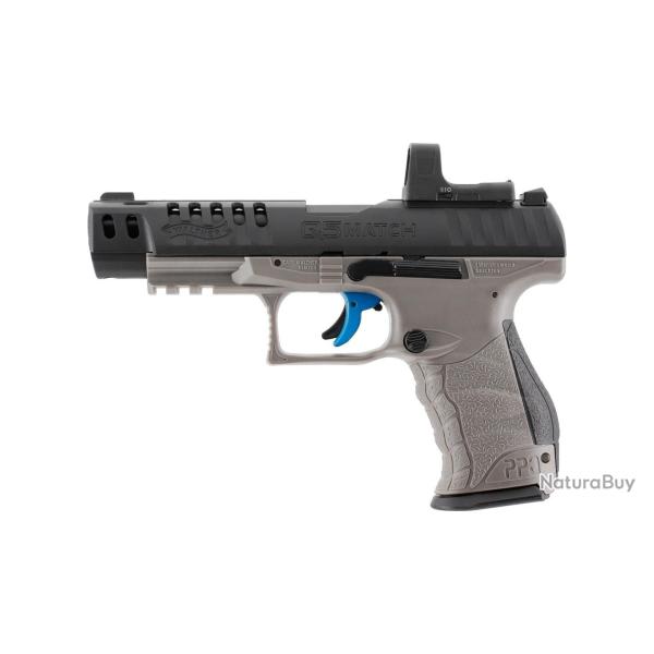 Pistolet CO2 Walther Q5 Match Combo 5 pouces calibre 4,5 mm avec viseur RDS