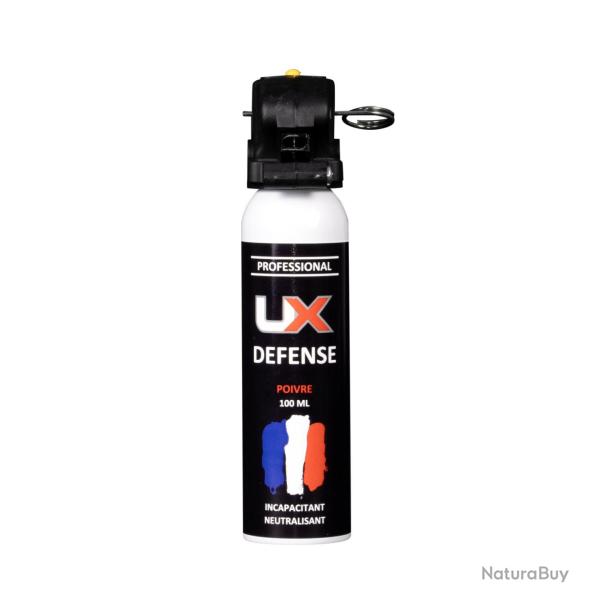 Bombe lacrymog�ne gel poivre UX Pro 100 ml poign�e standard