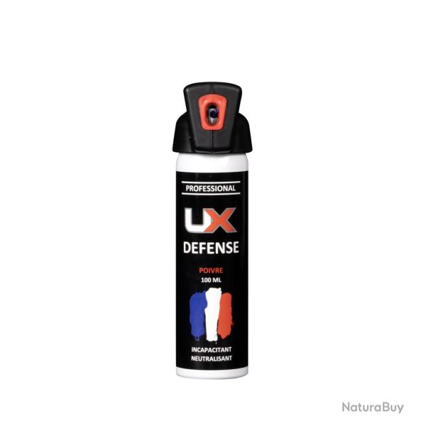 Bombe lacrymog�ne gaz poivre UX Performance Pro 100 ml poign�e noire