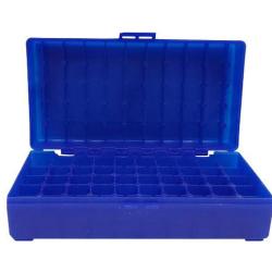 Bo&icirc;te de rangement 50 munitions calibre 45 ACP Megaline bleue