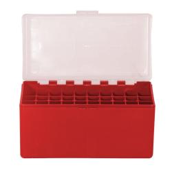 Bo&icirc;te de rangement munitions cal 30-06 Megaline rouge couvercle transparent 50 cartouches