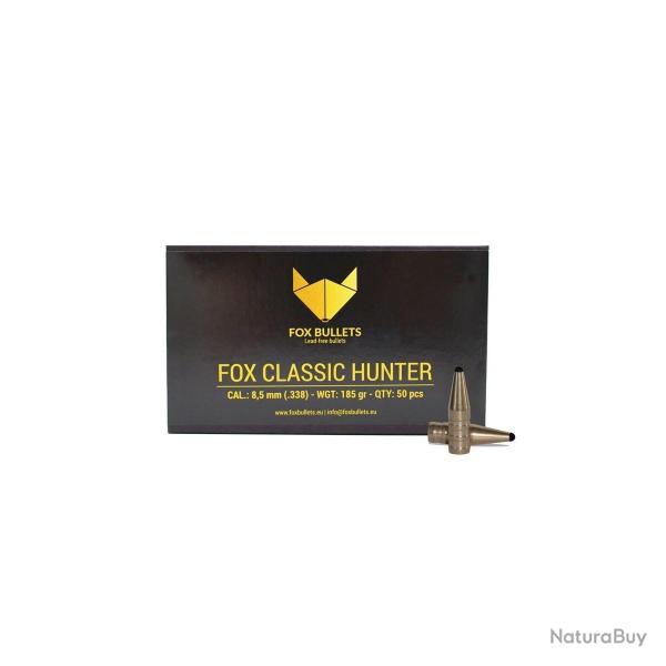 Ogives sans plomb Fox Bullets Classic Hunter 8,5 mm (.338) 185 gr - bo�te de 50