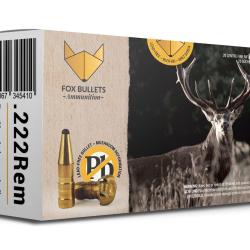 Cartouche sans plomb 222 Rem Fox Bullets Classic Hunter 45 gr bo&icirc;te de 20
