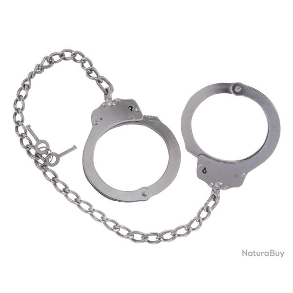 Menottes de chevilles en acier nickel�es 45 cm Clovx