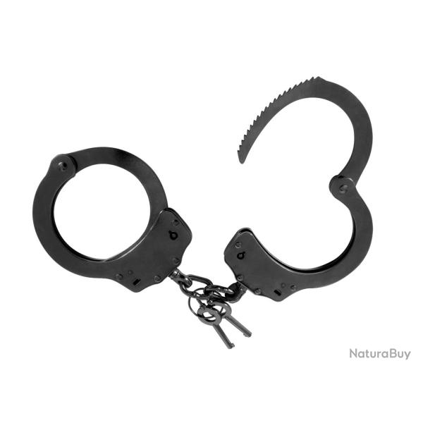 Menottes de poignets acier double verrouillage Clovx - noires