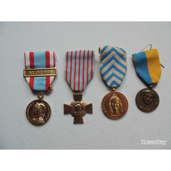 LOT 4 MEDAILLES VETERAN ALGERIE