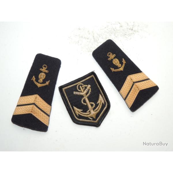 MARINE NATIONALE GENDARMERIE MARITIME :  EPAULETTES MANCHONS + PATCH