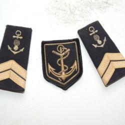 MARINE NATIONALE GENDARMERIE MARITIME :  EPAULETTES MANCHONS + PATCH  #.2