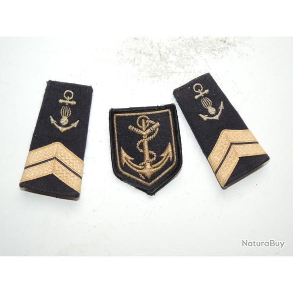 MARINE NATIONALE GENDARMERIE MARITIME :  EPAULETTES MANCHONS + PATCH  #.2