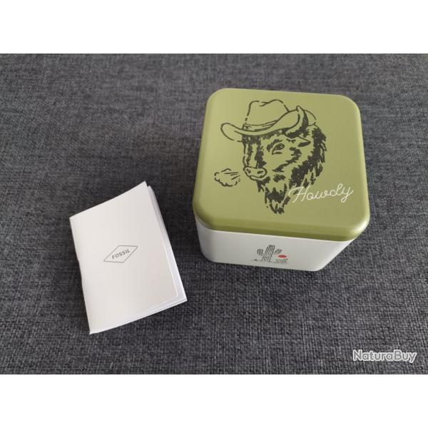 Boite m�tal pour montre Fossil avec manuel