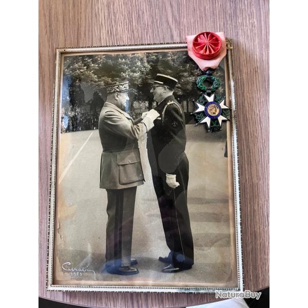 M�daille chevalier de la l�gion d'honneur avec Photo argentique de la remise