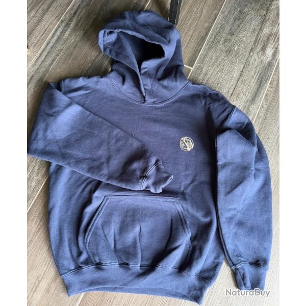 Sweat � capuche enfant Brod� Tordo coloris Bleu Marine T.10 ans