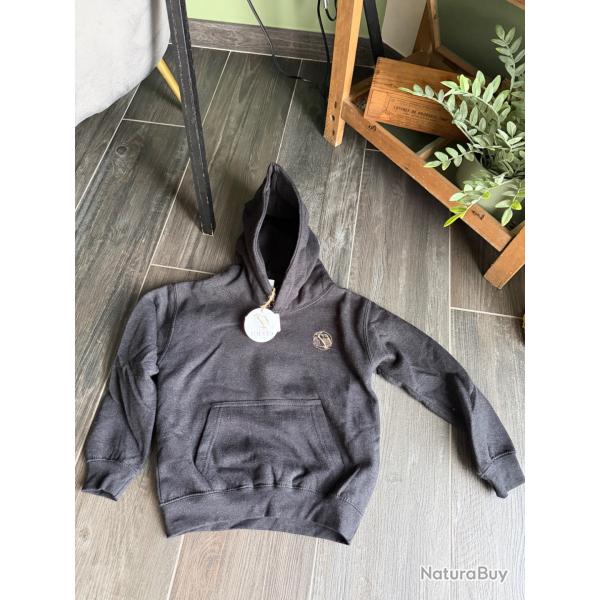 Sweat � capuche enfant Brod� Tordo coloris gris chin�