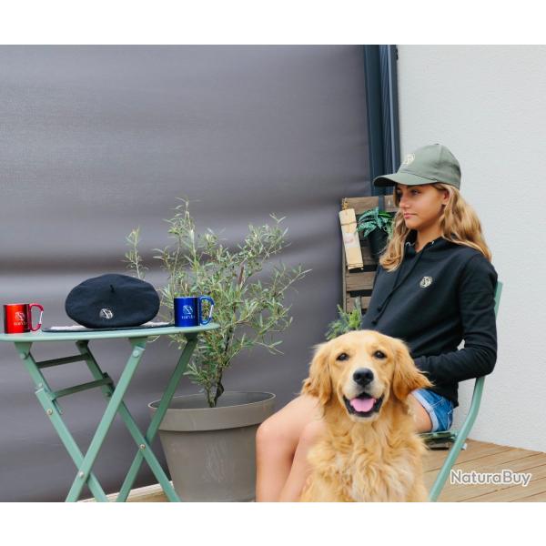 Sweat � capuche femme Brod� Tordo coloris noir logo or