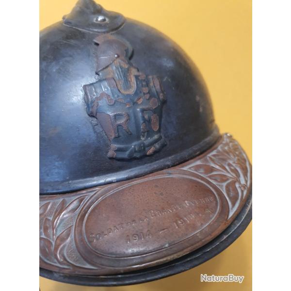 Casque Adrian 1915 G�nie plaque soldat de la grande guerre 14 18