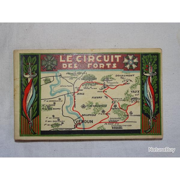Carnet de cartes postales "Le circuit des forts" bataille de Verdun