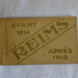 Carnet de cartes postales "Reims - Avant 1914 / Apr&egrave;s 1918"