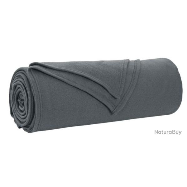 Plaid polaire gris fonc� 210x140 cm l�ger doux et confortable