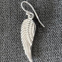 Boucle d'oreille unique en argent massif - aile
