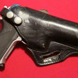 ETUI DROITIER SCORPION POUR PISTOLET AUTOMATIQUE - CUIR - NOIR