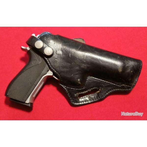 ETUI DROITIER SCORPION POUR PISTOLET AUTOMATIQUE - CUIR - NOIR
