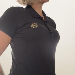 Polo femme Brod&eacute; Tordo coloris noir