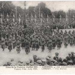 CPA F&Ecirc;TES DE LA VICTOIRE JUILLET 1919 - LONDRES - LES AMBULANCI&Egrave;RES