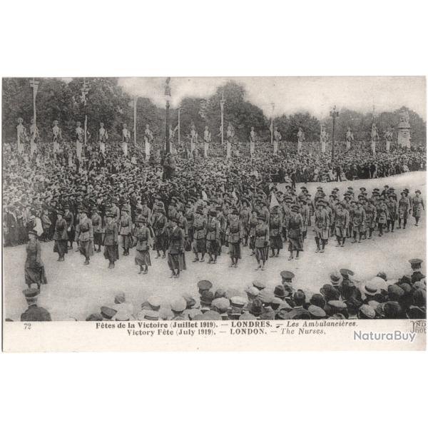 CPA F�TES DE LA VICTOIRE JUILLET 1919 - LONDRES - LES AMBULANCI�RES