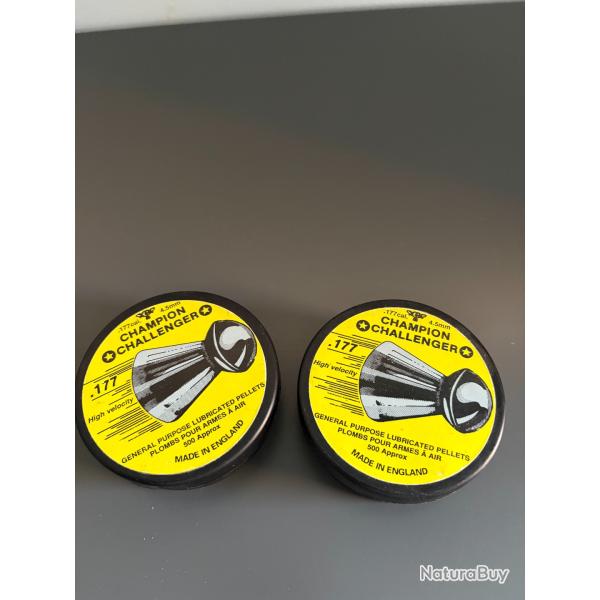 lot de 2 boites de plomb 4.5 177 cal