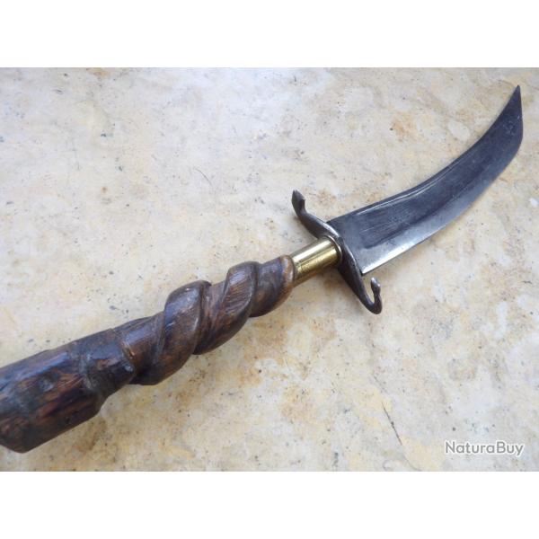 grand couteau poignard artisanat de tranch�e lame ba�onnette sabre �tui 8mm Lebel garde serpent