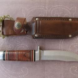 Western usa 66 avec manche cuir empil&eacute; + son fourreau cuir Bon &eacute;tat d'usage