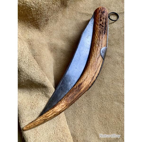Tr�s Grand couteau de chasse pliant Cornillon ancien 1890/1900