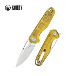 Couteau Kubey Doris Lame Acier 14C28N Manche Ultem Ambr&eacute; Liner Lock KUB324H