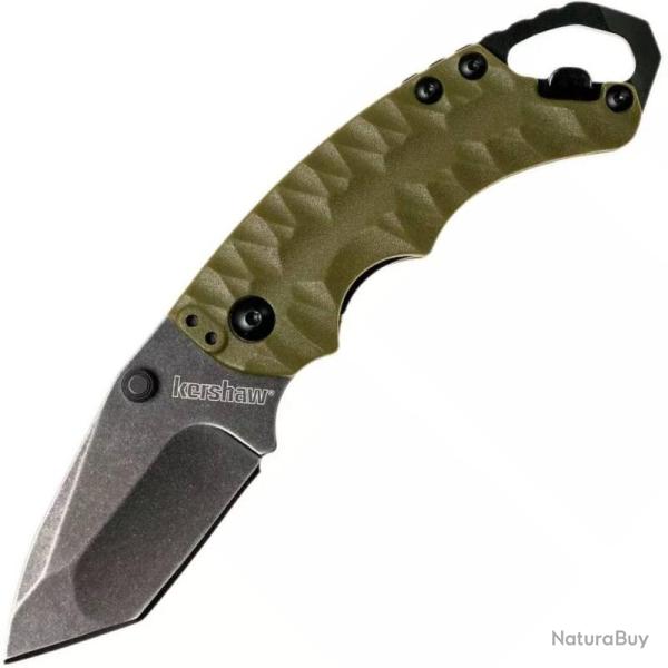 Couteau Pliant Kershaw Shuffle II Lame Acier 8Cr13MoV Manche Nylon Vert Liner Lock KS8750TOLBW