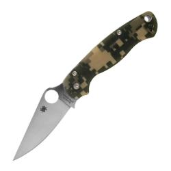 Couteau Pliant Spyderco Para Military 2 Lame Acier S45VN Manche G10 Camo Compression Lock SC81GPCMO2