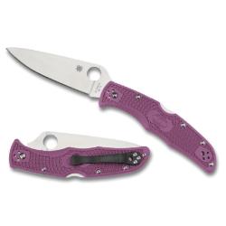 Couteau Pliant Spyderco Endura 4 Lame Acier VG-10 Manche FRN Violet Lockback Made In Japan SC10FPPR