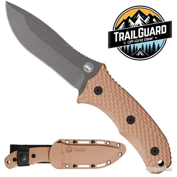 Couteau Off-Grid Gear TrailGuard Lame Acier 7Cr17MoV Manche FRN Rustic Canyon �tui OGGTGRC