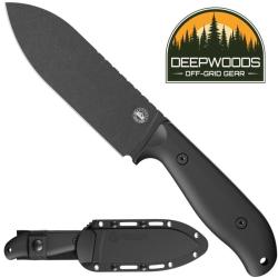 Couteau Fixe Off-Grid Gear DeepWoods Lame Acier 12C27 Manche G10 Noir &Eacute;tui FRN OGGDWNF