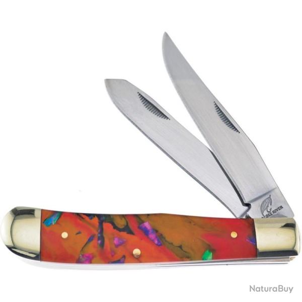 Couteau Pliant Frost Cutlery Trapper Lame Acier Inox Manche R�sine Multicolore Slip Joint FOC108MC