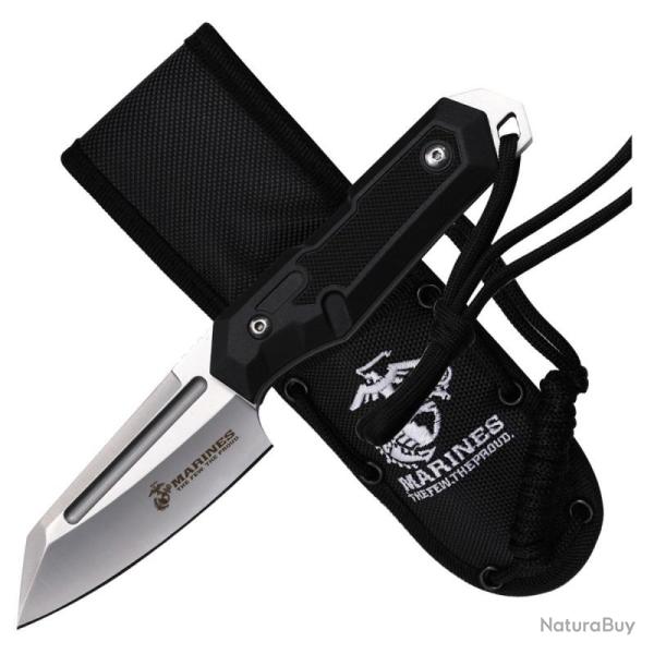 Couteau Fixe USMC Lame Acier 3Cr13MoV Manche Nylon Noir �tui Nylon USMFIX3009BK