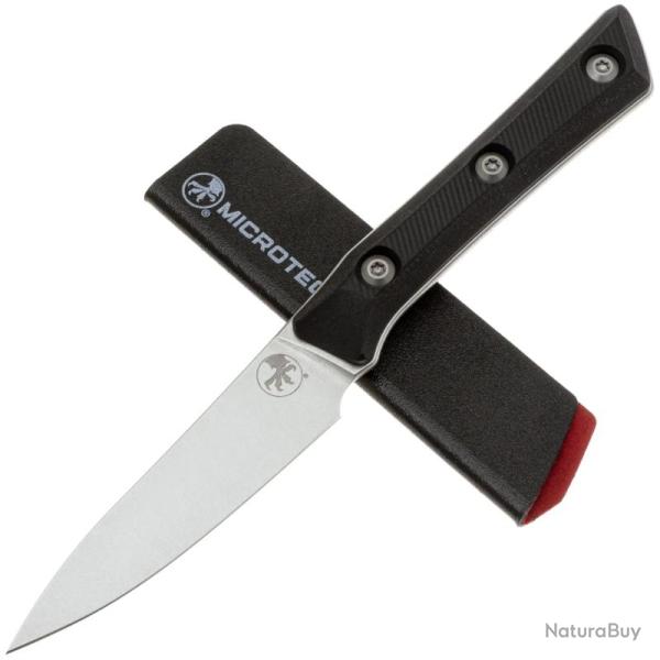 Couteau d'Office Microtech 8,9 cm Lame Acier M390MK Manche G10 Noir USA MCT350010BK